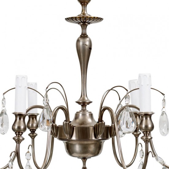 Hanging fixture Hallberg C  in silver plate and crystal
