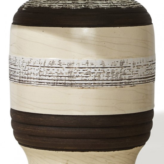 Keramos table lamp ceramic brown ivory horiz bands_2