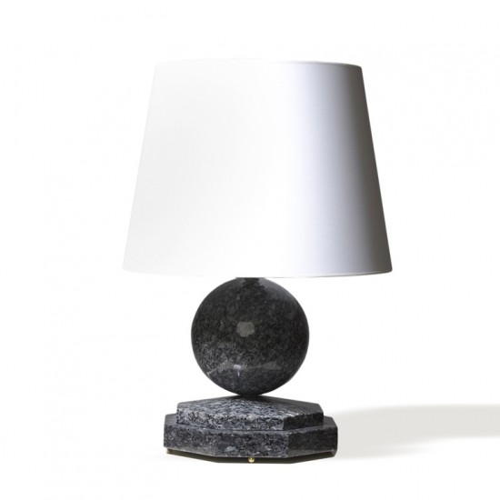 Swedish table lamp granite sphere