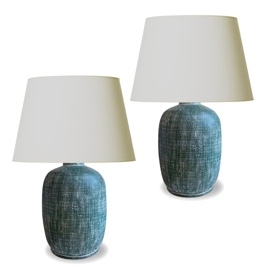 BAC_French_pair_table_lamps_green_striae_1