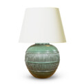 BAC_Heijl_C_table_lamp_large_globe_reeded_bands_teal_1 thumbnail