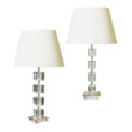 BAC_Malmo_pair_clear_block_lamps_crystal_silver_1 thumbnail