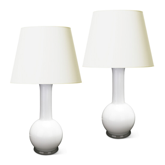 BAC_Danish_PAIR_table_lamps_Chinese_vase_forms_white_glass_1