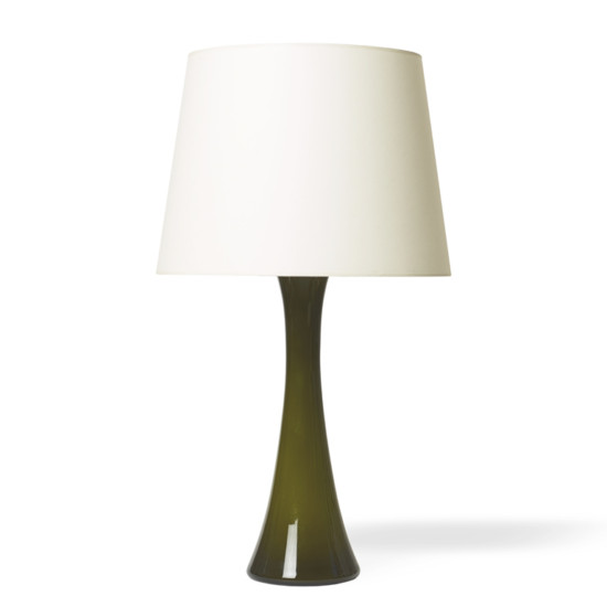 Bergboms_pair_table_lamps_convex_sided_pillars_olive_1