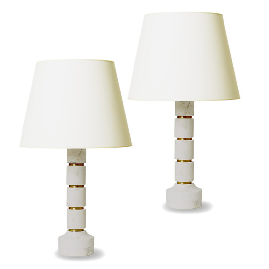 bac_Bergboms_pair_TABLE_LAMPS_MARBLE_DISKS_BRASS_both
