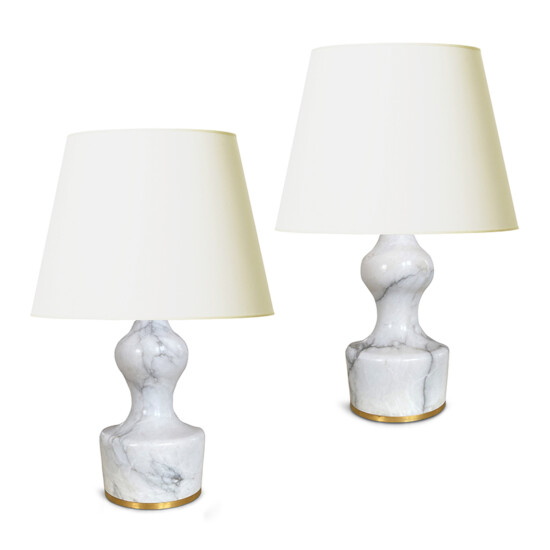 BAC_Bergboms_PAIR_table_lamps_petite_pawns_marble_brass_1