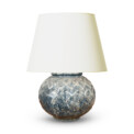 BAC_French_table_lamp_low_pinecone_relief_pattern_enameled_iron_1 thumbnail