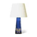 BAC_Jonson_S_PAIR_table_lamps_tall_blue_obelisks_silver_lotus_ornaments_4 thumbnail