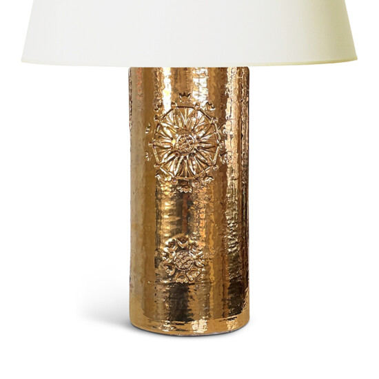 BAC_Bergboms_Bitossi_PAIR_table_lamps_canister_form_rosette_ornaments_gold_luster_4_