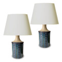 BAC_Soholm_pair_lamps_blue_grid_stripes_1 thumbnail