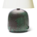 BAC_Swedish_table_lamp_gumdrop_form_orangepeel_green_tones_glaze_5 thumbnail