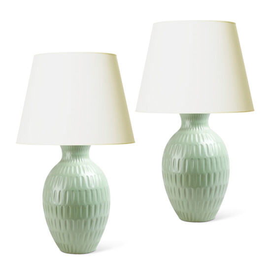 BAC_Thomason_AL_pair_lamps_gouged_celadon_1