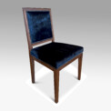 BAC COMTE pair Louis XVI side chairs teak hide 3 2k thumbnail