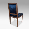 BAC COMTE pair Louis XVI side chairs teak hide 7 thumbnail
