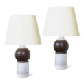 BAC_Bitossi_PAIR_table_lamps_brich_bark_finish_brown_onion_dome_finial_1 thumbnail