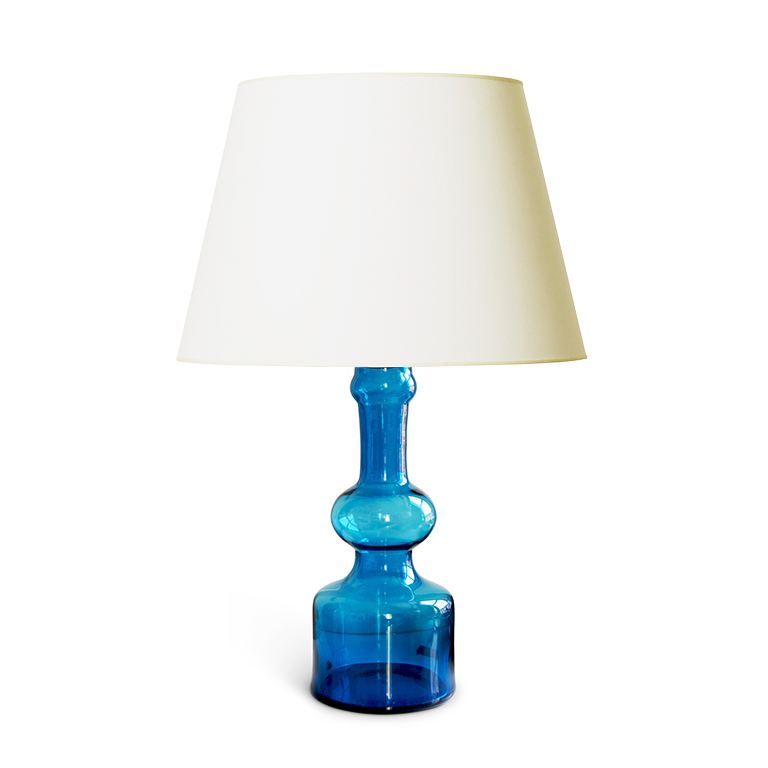 Hand N Azure Tinted Glass, Azure Art Glass Table Lamps