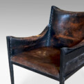 BAC JMF armchair pair leather iron detail thumbnail