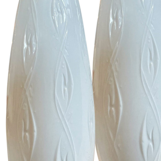 bac_Alboth_Kaiser_pair_lamps _tall_tapered_relief_stylized garland_porcelain_2